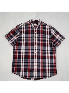 Levi's Plaid Button Front Short Sleeve Shirt, Red Boy's Youth Size XL, EUC